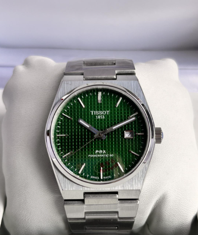 Tissot PRX Silver Stainless Steel Green Dial Quartz Unisex Watch