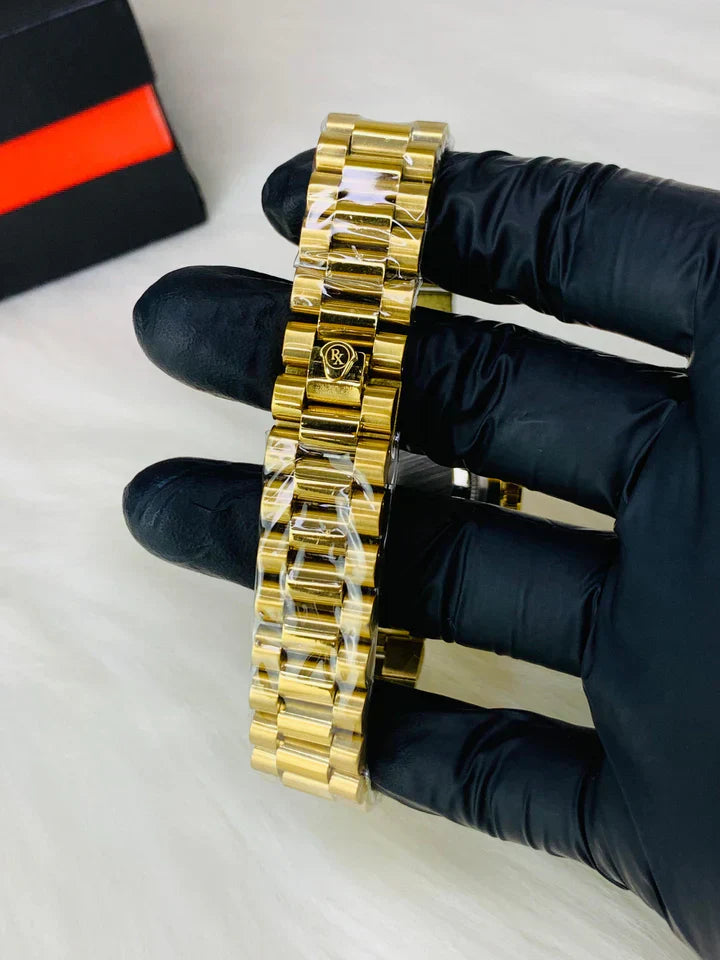 Rolex Full Golden with White Stainless Steel Watch – Premium Design