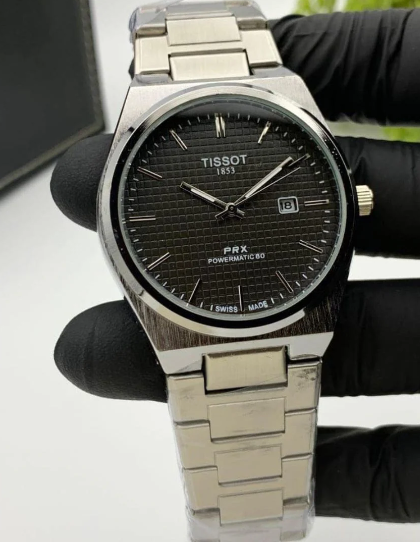 Tissot PRX Powermatic 80 Silver Stainless Steel Black Dial Automatic Watch for Men's